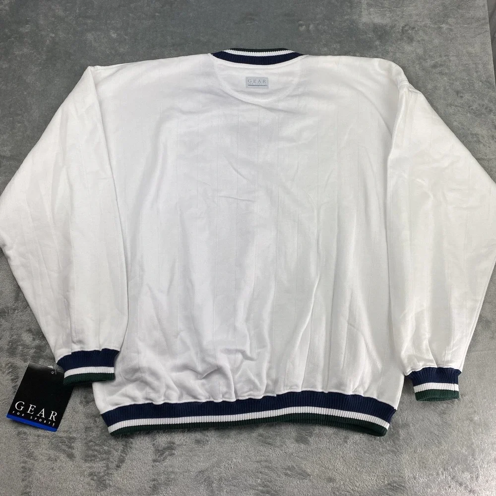 Vintage Eastern Michigan Sweatshirt Mens XL White Varsity V Neck Gear for Sports
